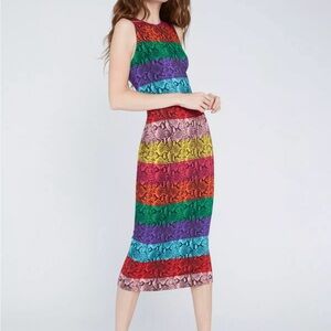 Alicia & Olivia New Colorful Striped Sleeveless Dress Size 2